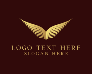 Swoosh - Luxury Wing Book Wave logo design