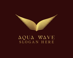 Luxury Wing Book Wave  logo design