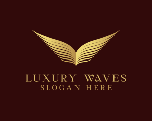 Luxury Wing Book Wave  logo design