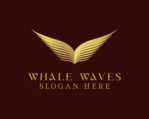 Luxury Wing Book Wave  logo design