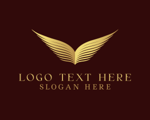 Wing - Luxury Wing Book Wave logo design