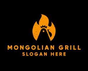 Chicken Fire Grill logo design