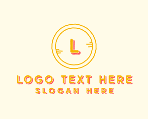 Badge - Yellow Handdrawn Circle Art logo design