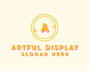 Yellow Handdrawn Circle Art logo design