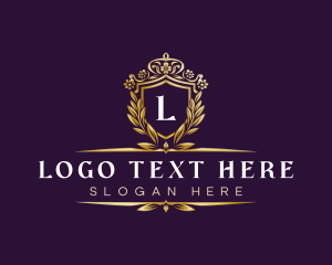 Vip - Elegant Floral Shield logo design