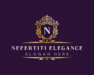 Elegant Floral Shield logo design