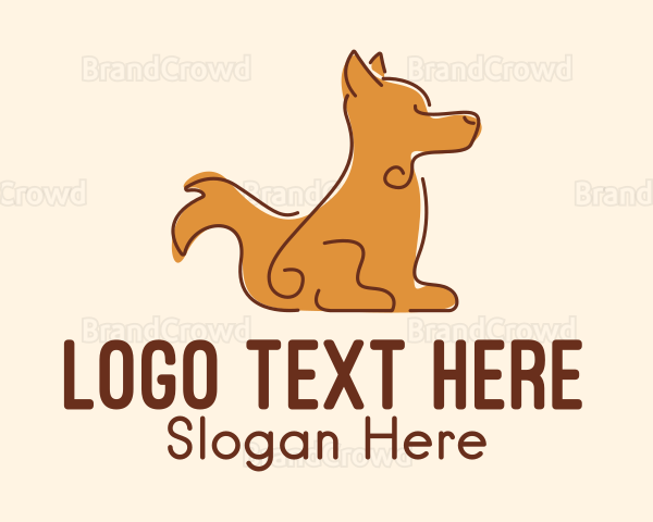 Sitting Brown Dog Logo