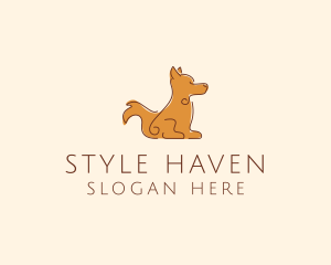 Sitting Brown Dog  Logo