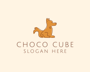 Sitting Brown Dog  logo design