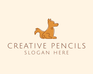 Sitting Brown Dog  logo design