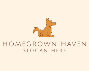 Domestic - Sitting Brown Dog logo design