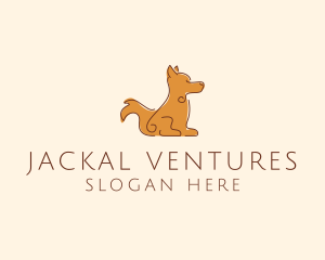 Sitting Brown Dog  logo design