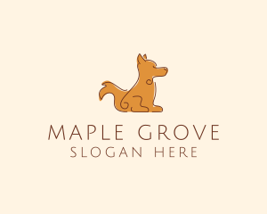 Sitting Brown Dog  logo design