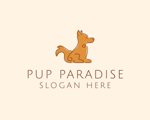 Pup - Sitting Brown Dog logo design