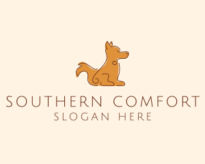 Sitting Brown Dog  logo design