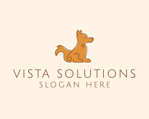 Sitting Brown Dog  logo design