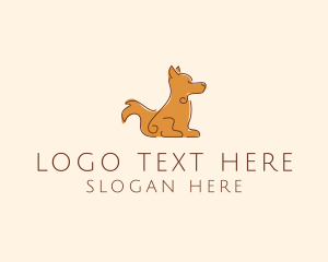 Dog Training - Sitting Brown Dog logo design