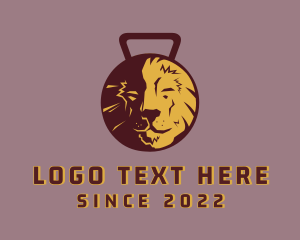 Dumbbell - Lion Kettlebell Fitness logo design