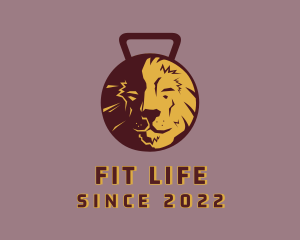 Lion Kettlebell Fitness logo design