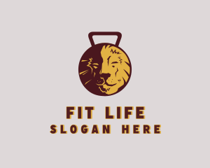 Lion Kettlebell Fitness logo design