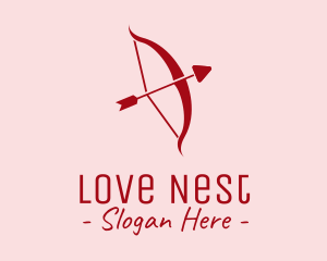 Valentines - Red Cupid Arrow logo design