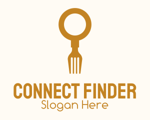 Magnifying Glass Fork Search logo design