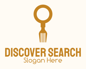 Magnifying Glass Fork Search logo design