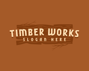 Wood Log Timber logo design