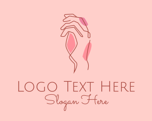 Minimal - Hand Skincare Outline logo design