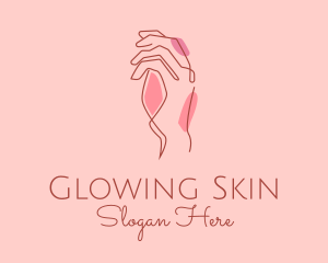 Skincare - Hand Skincare Outline logo design