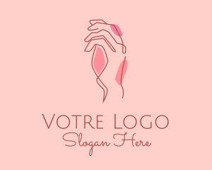 Cosmetic - Hand Skincare Outline logo design