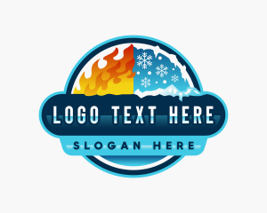 Heat - Fire Ice  Hvac logo design