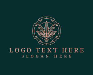 Weed - Ornate Cannabis Oil Drop logo design
