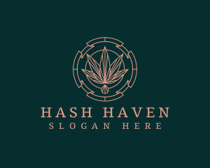 Hash - Ornate Cannabis Oil Drop logo design