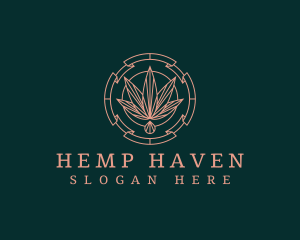 Ornate Cannabis Oil Drop logo design