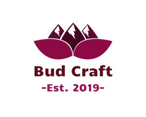 Bud - Purple Mountain Flower logo design