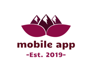 Mount - Purple Mountain Flower logo design