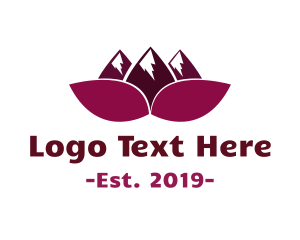 Trekking - Purple Mountain Flower logo design