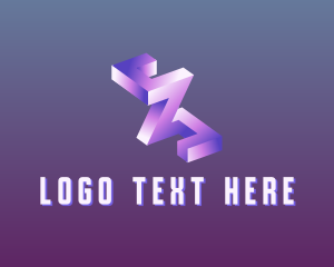 3d - Tech Letter ZS Monogram logo design