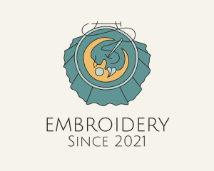 Moon Needle Embroidery logo design