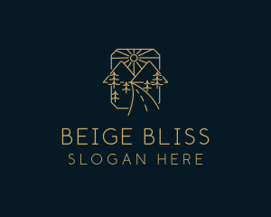 Beige - Outdoor Mountain Road logo design