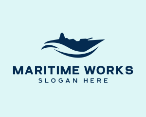 Abstract Navy Ship logo design