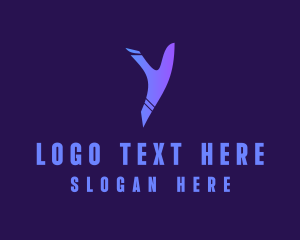 Firm - Purple Gradient Letter Y logo design