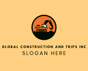 Excavator Road Construction logo design