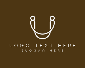 Hotelier - Monoline Connect Letter U logo design
