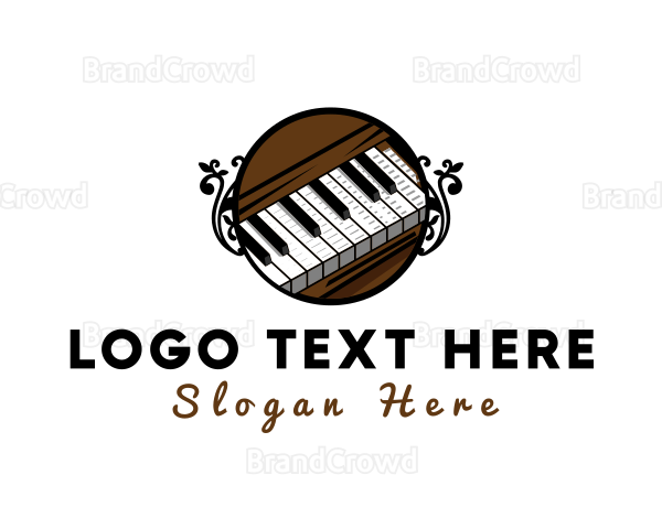 Ornate Music Piano Keys Logo