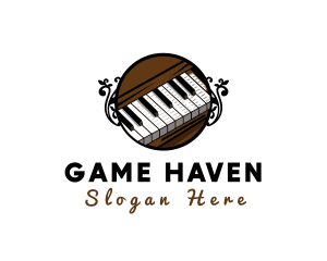 Ornate Music Piano Keys Logo