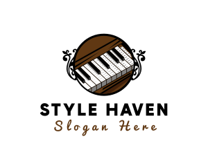 Ornate Music Piano Keys Logo