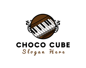 Ornate Music Piano Keys logo design