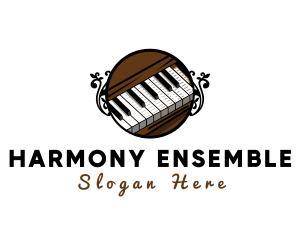 Orchestra - Ornate Music Piano Keys logo design